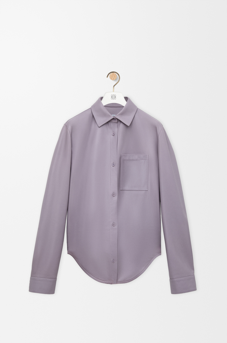 LOEWE Camisa en piel napa de cordero Lavanda Oscuro