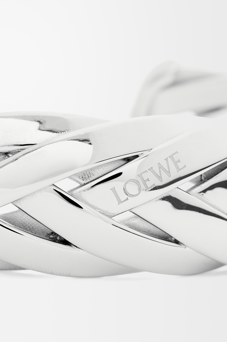 LOEWE Large braided cuff in sterling silver Silver