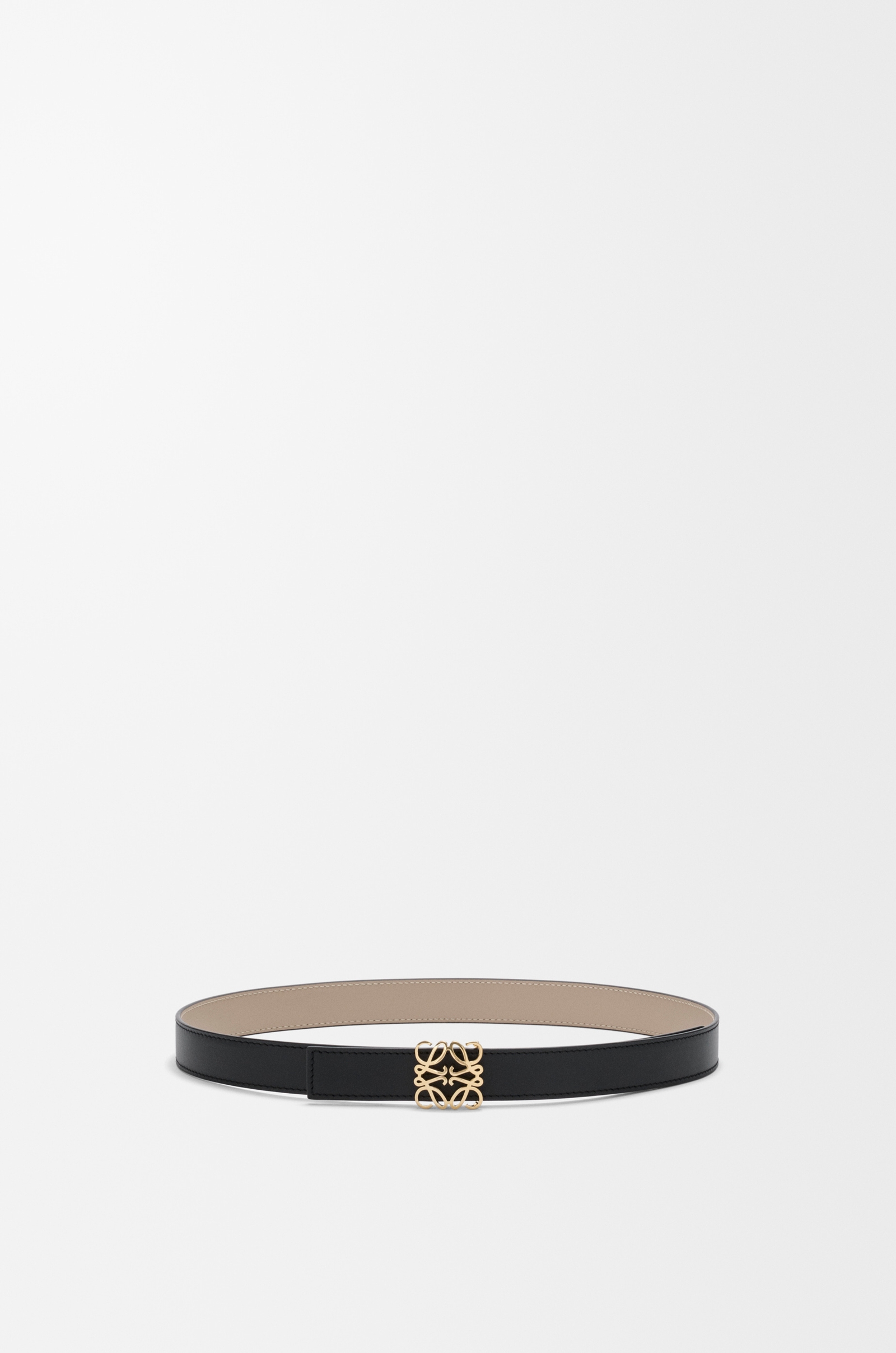 LOEWE Reversible Anagram Bombé belt in smooth calfskin Black/Clay