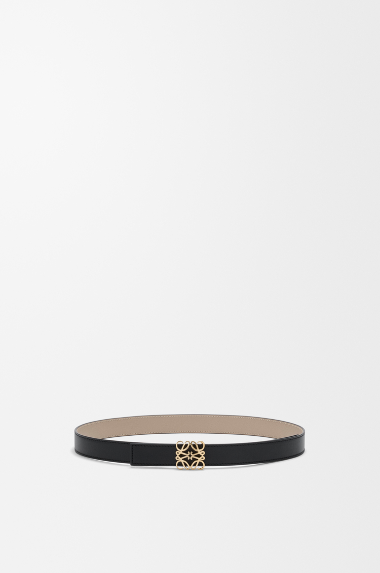 LOEWE Reversible Anagram Bombé belt in smooth calfskin Black/Clay