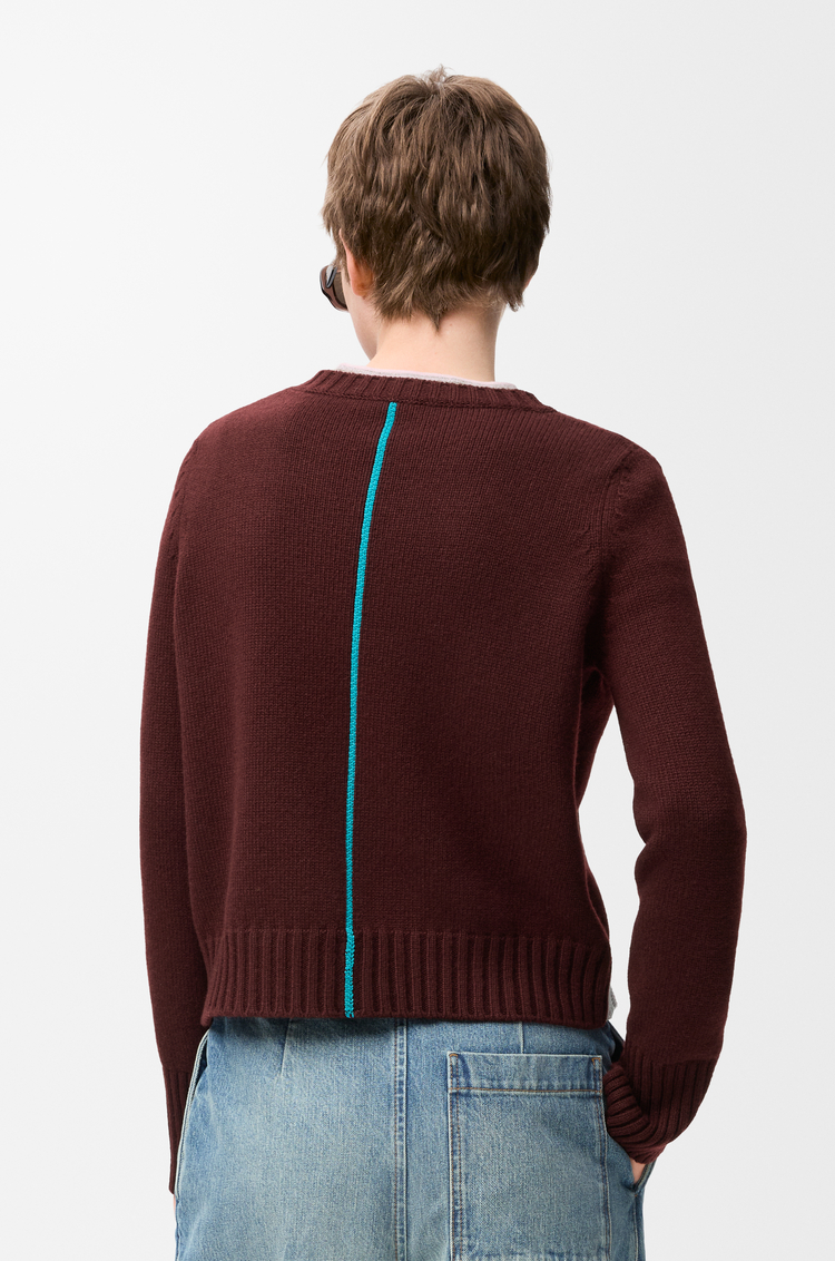 LOEWE Sweater in cashmere Burgundy/Multicolor