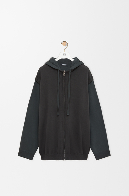 LOEWE Zip-up hoodie in cotton Dark Grey