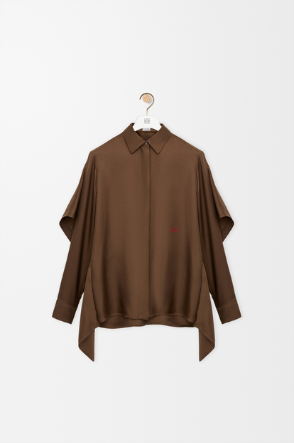 LOEWE Cape shirt in silk Brown