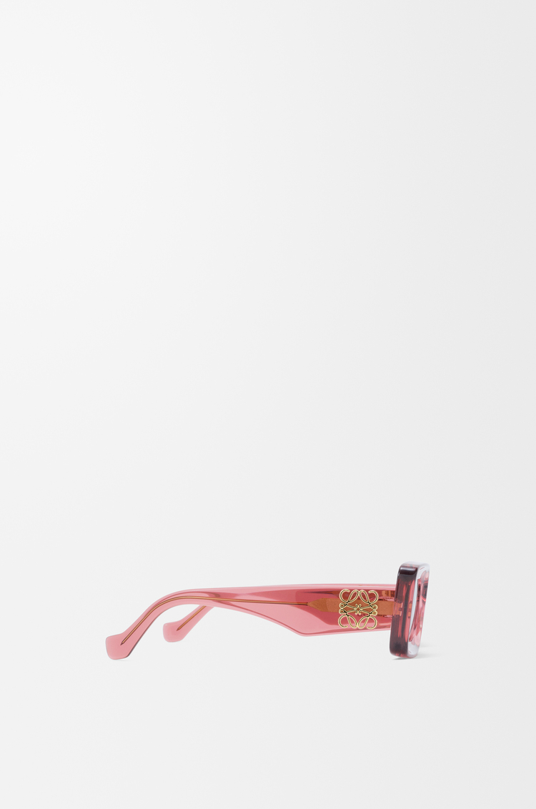 LOEWE 长方形太阳镜 透明珊瑚色