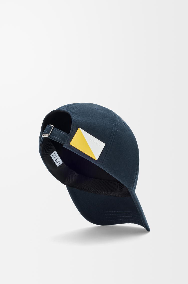 LOEWE Flag patch cap in cotton Deep Navy