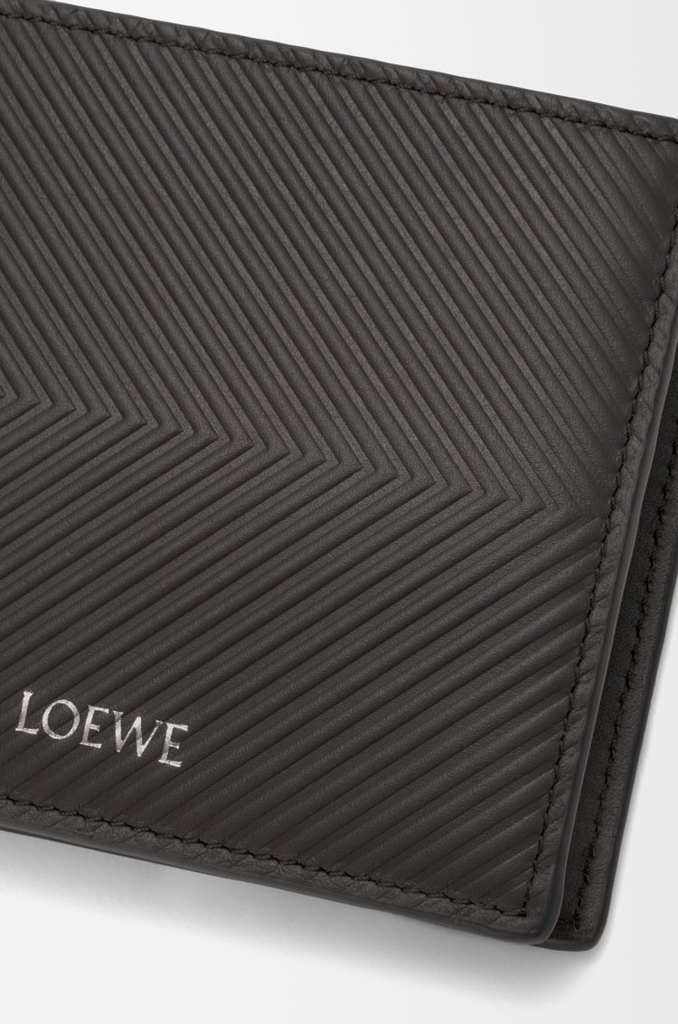LOEWE Bifold coin wallet in textured classic calfskin Dark Grey