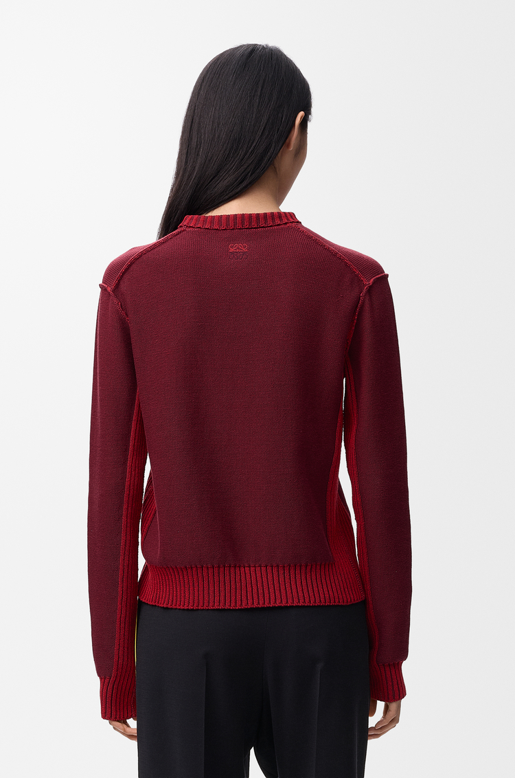 LOEWE Jersey en algodón y lana Burdeos/Rojo