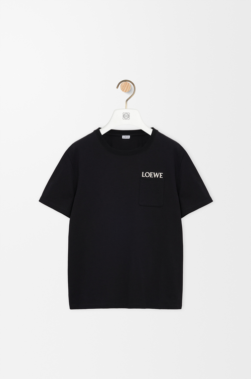 LOEWE T-Shirt mit entspannter Passform aus Baumwolle Schwarz