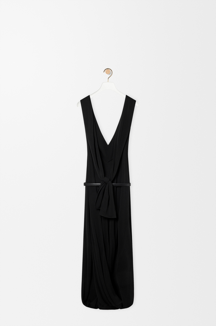 LOEWE Vestido drapeado en viscosa Negro
