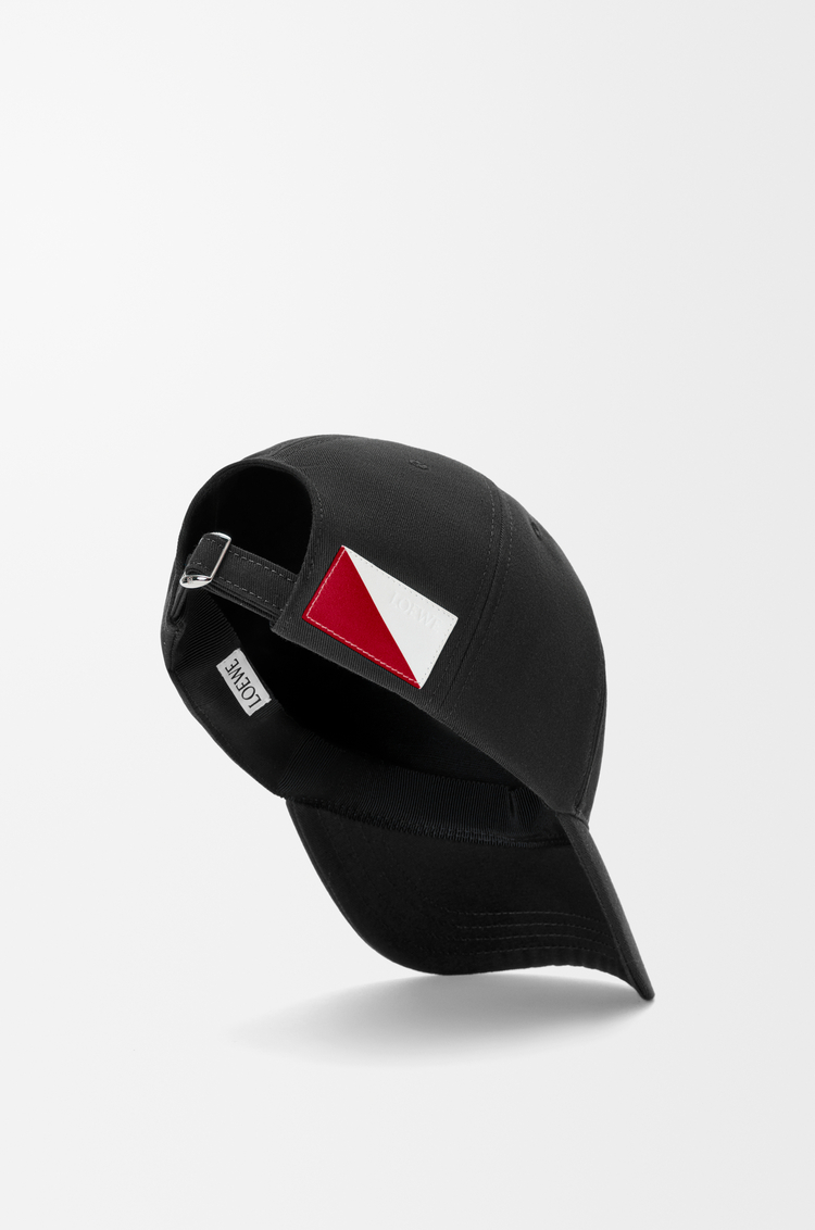 LOEWE Flag patch cap in cotton Black