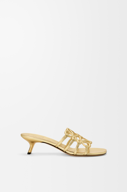 LOEWE Petal Anagram slide in laminated lambskin Gold
