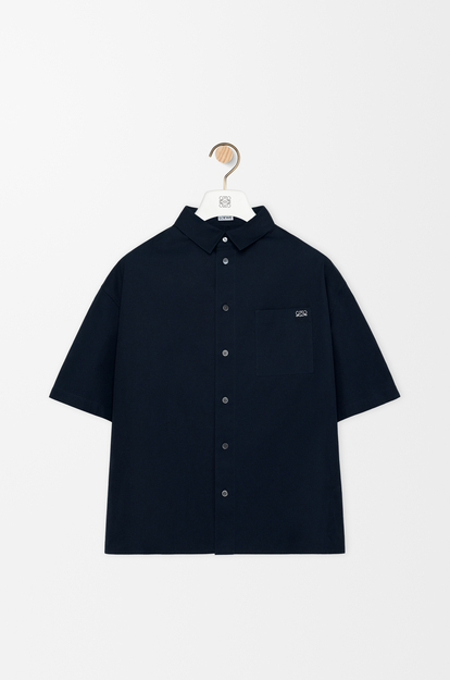 LOEWE Short sleeve shirt in cotton Dark Navy