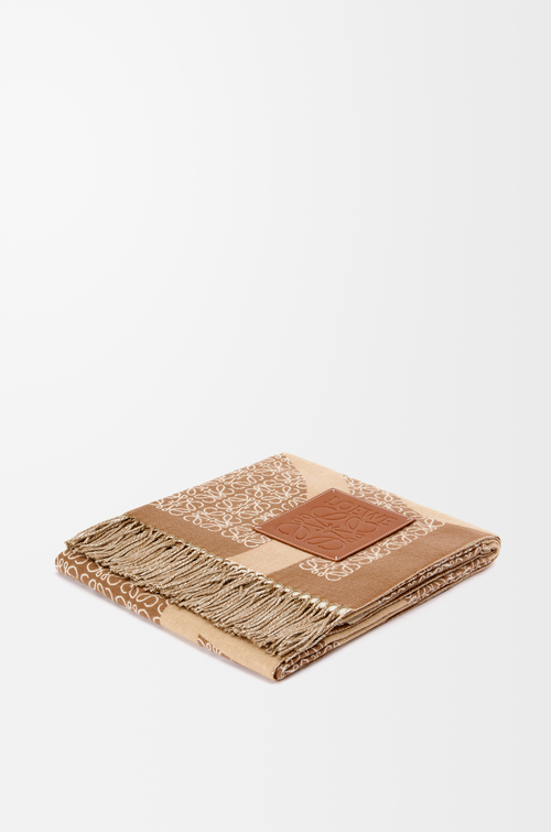 LOEWE Coperta Anagram in lana Camel