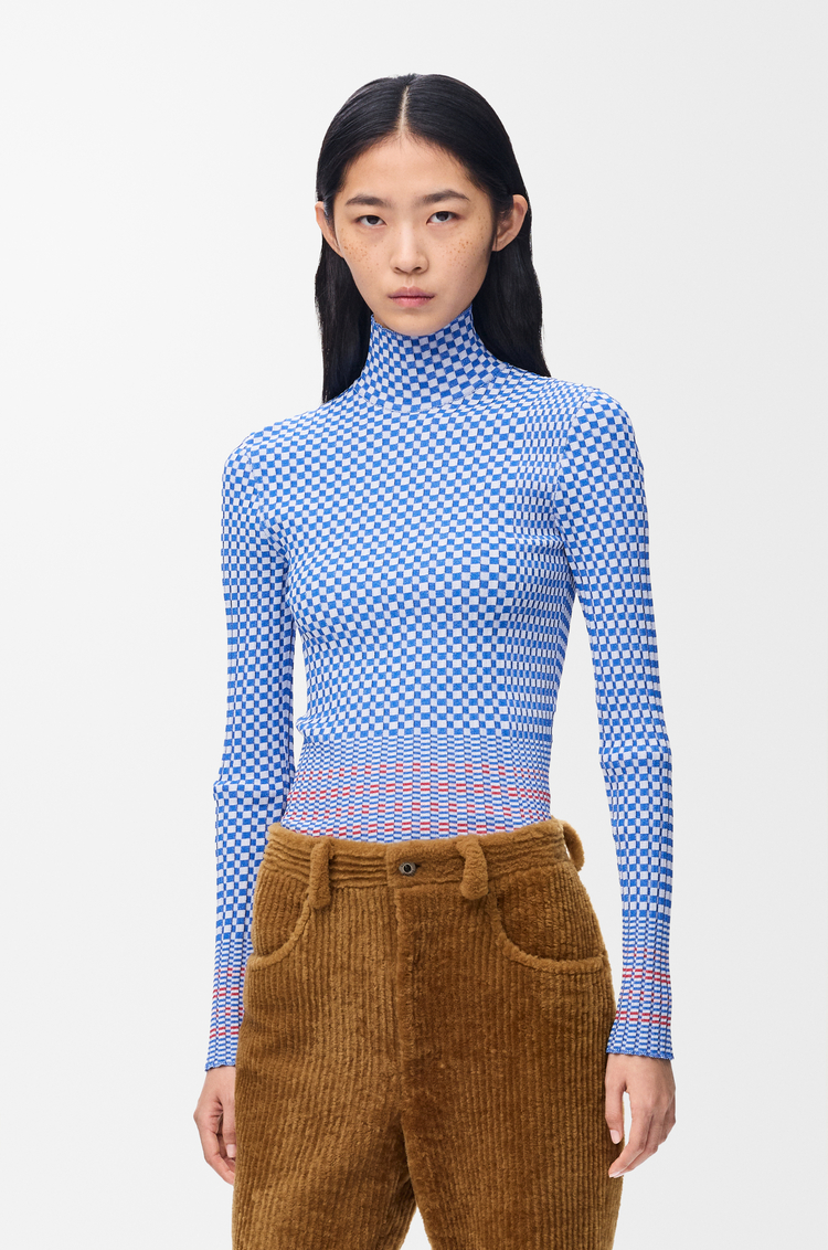 LOEWE Top in viscose blend Blue/White