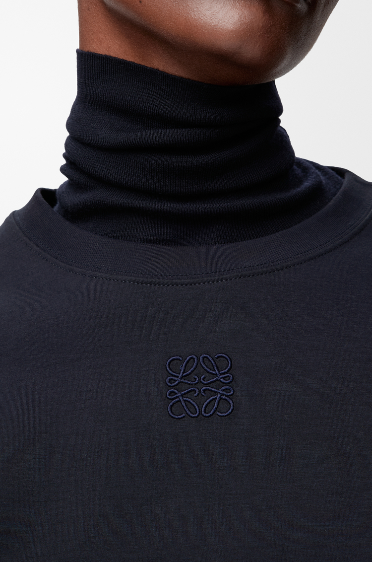 LOEWE Asymmetric t-shirt in cotton blend Dark Navy