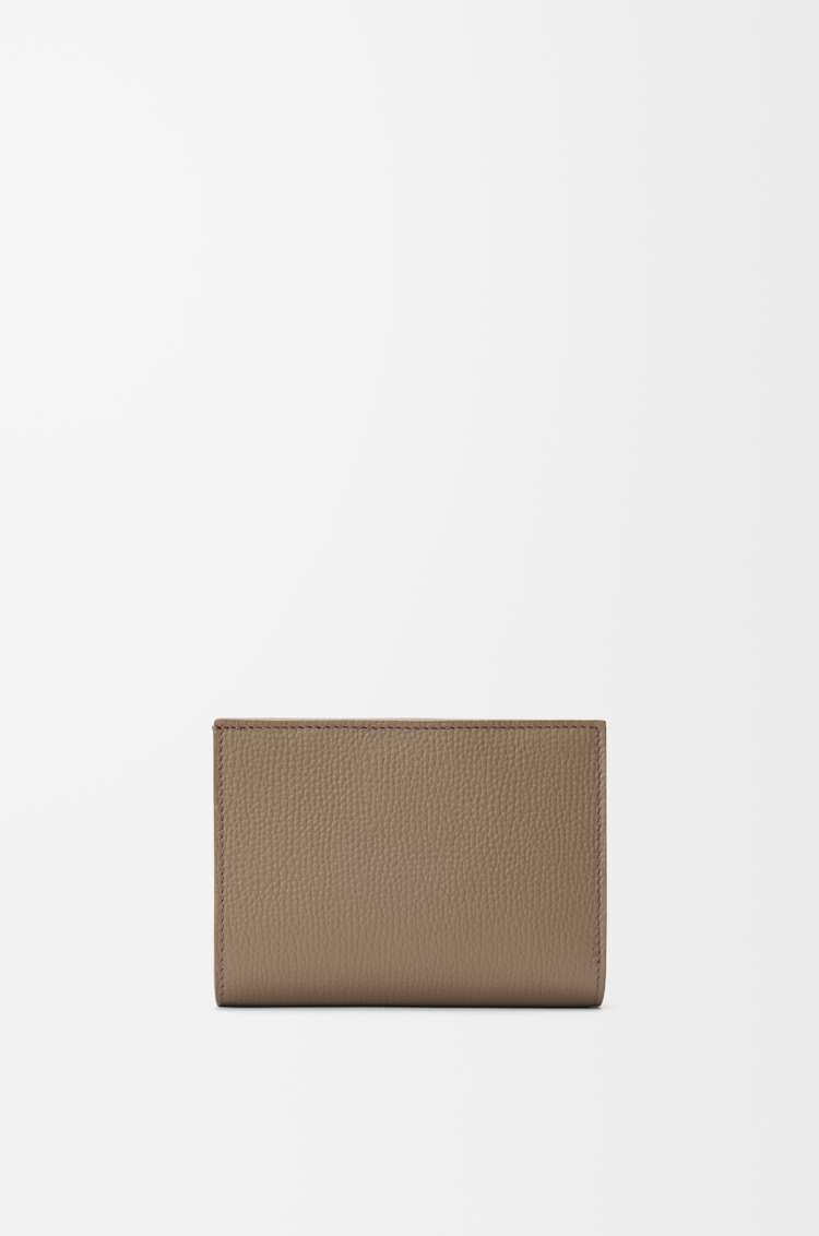 LOEWE Anagram compact wallet in pebble grained calfskin Taupe