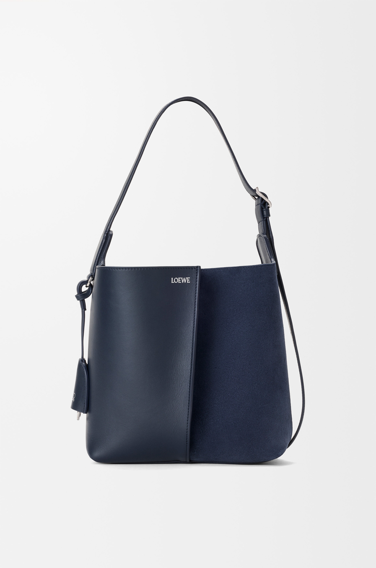 LOEWE Medium Bilbao bucket in soft calfskin and suede Deep Navy