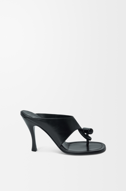 LOEWE Toggle sandal in shiny smooth calfskin Black