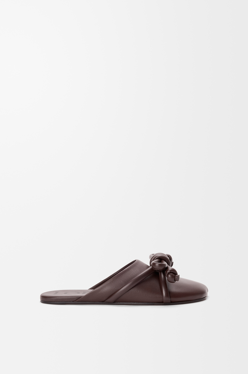 LOEWE Sabot con nodo Flamenco in pelle di agnello Brownie Scuro