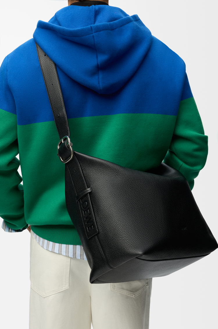LOEWE Large Loop hobo in supple grained calfskin Black