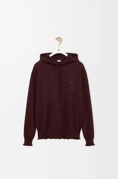LOEWE Hoodie in cotton and cashmere Dark Brown