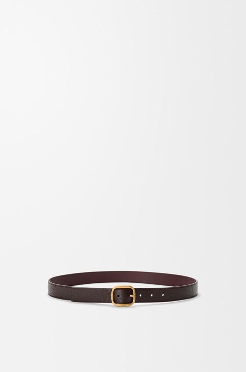 LOEWE Cintura arrotondata morbida in morbida pelle di vitello granata Oxblood/Oro Vintage