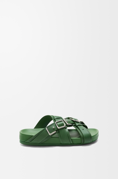 LOEWE Sandales à semelle anatomique Type en cuir de veau tanné végétal Vert Avocat
