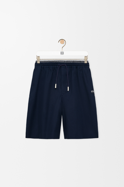 LOEWE Drawstring shorts in cotton Dark Navy