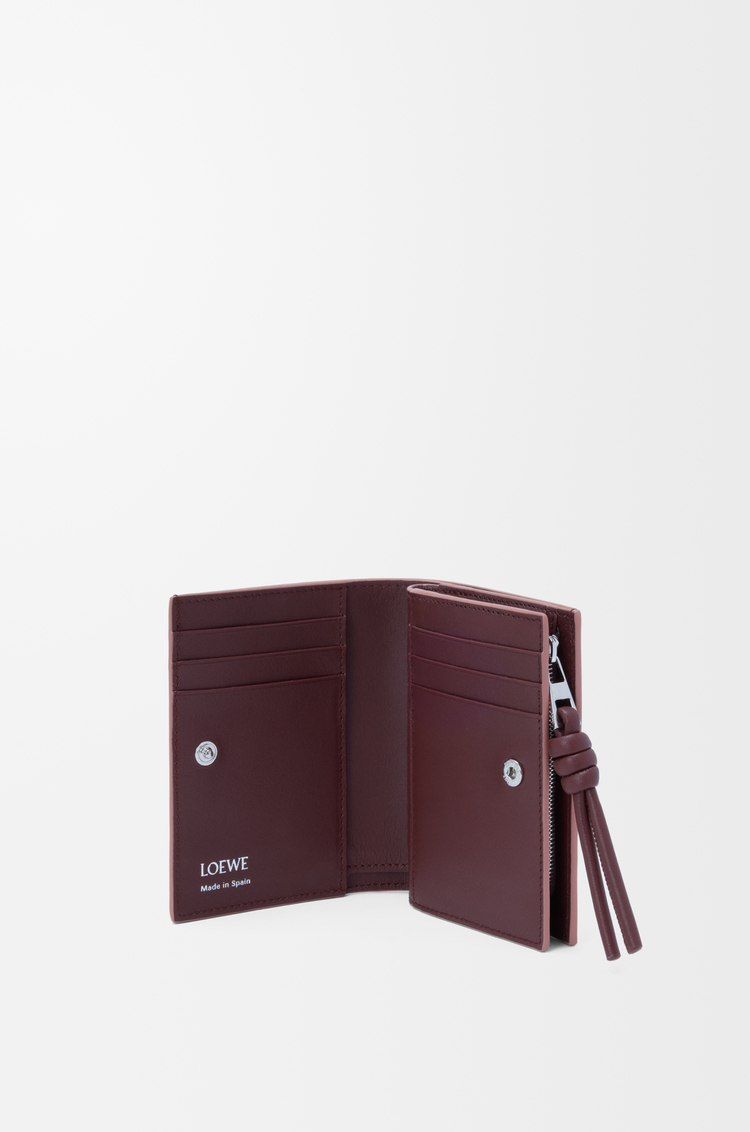 LOEWE Cartera compacta Knot en piel napa de ternera brillante Empolvado/Caoba