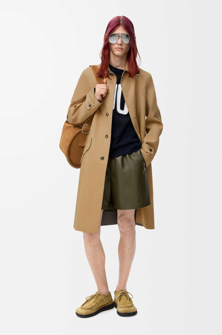 LOEWE Shorts in nappa lambskin Khaki Green