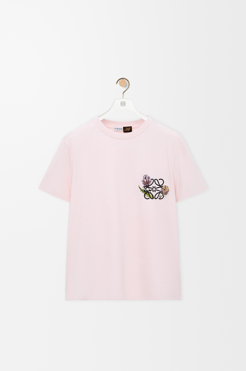 LOEWE T-shirt in cotone vestibilità regular Rosa Chiaro
