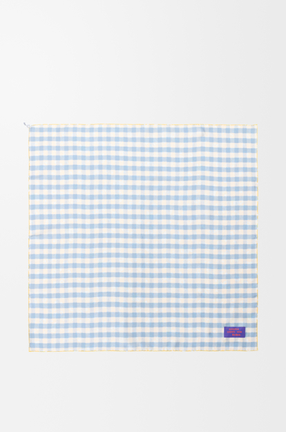 LOEWE Scarf in silk Light Blue/Yellow