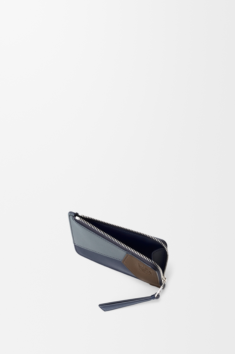 LOEWE Porte-cartes et monnaie Puzzle en cuir de veau classique Bleu Gris/Marine