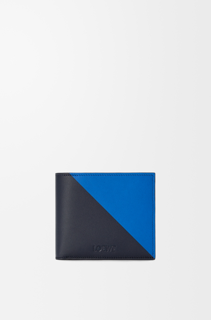 LOEWE Flag bifold coin wallet in classic calfskin Deep Navy/Royal Azur