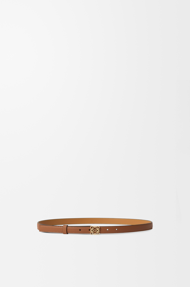 LOEWE Ceinture Anagram en cuir de veau grainé Tan/Doré