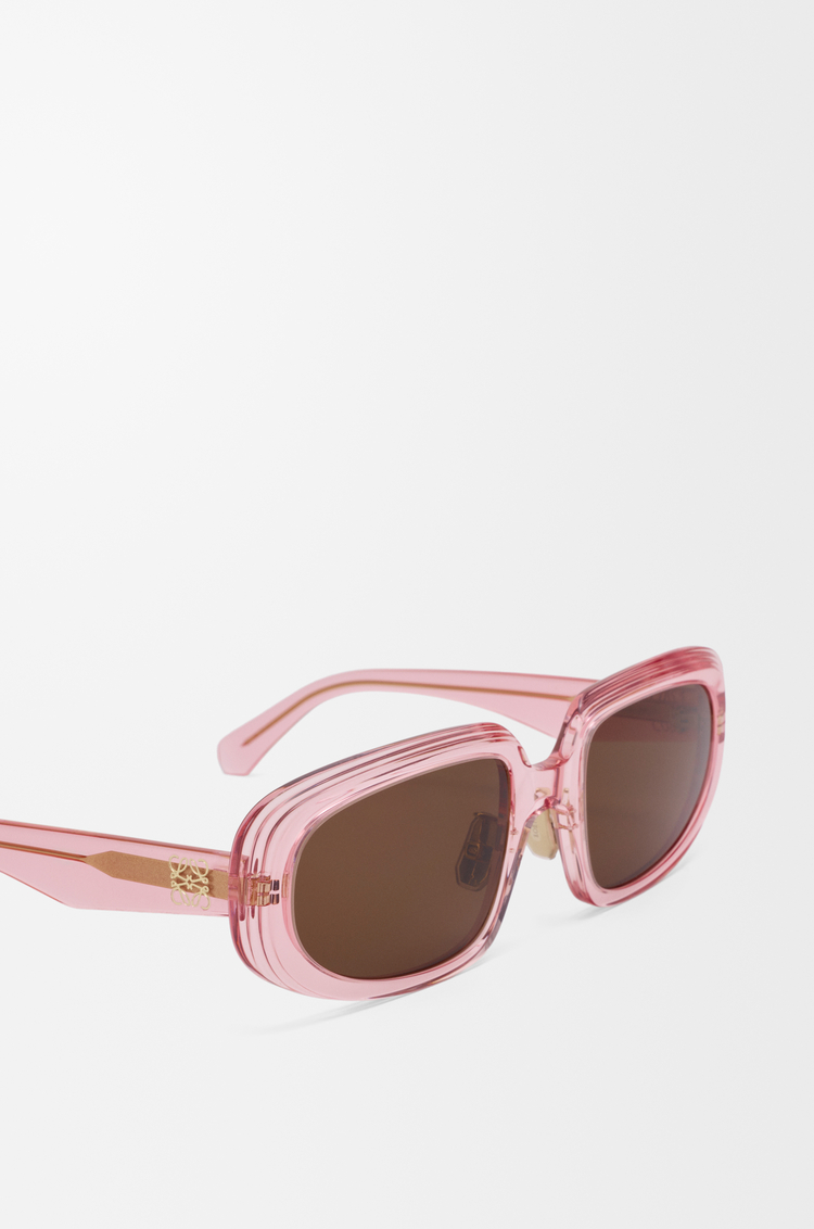 LOEWE Lunettes de soleil Mini Anagram Steps Rectangular Transparent Pink
