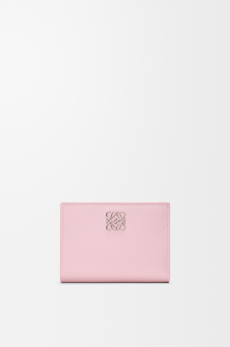 LOEWE Anagram compact wallet in pebble grained calfskin Blossom