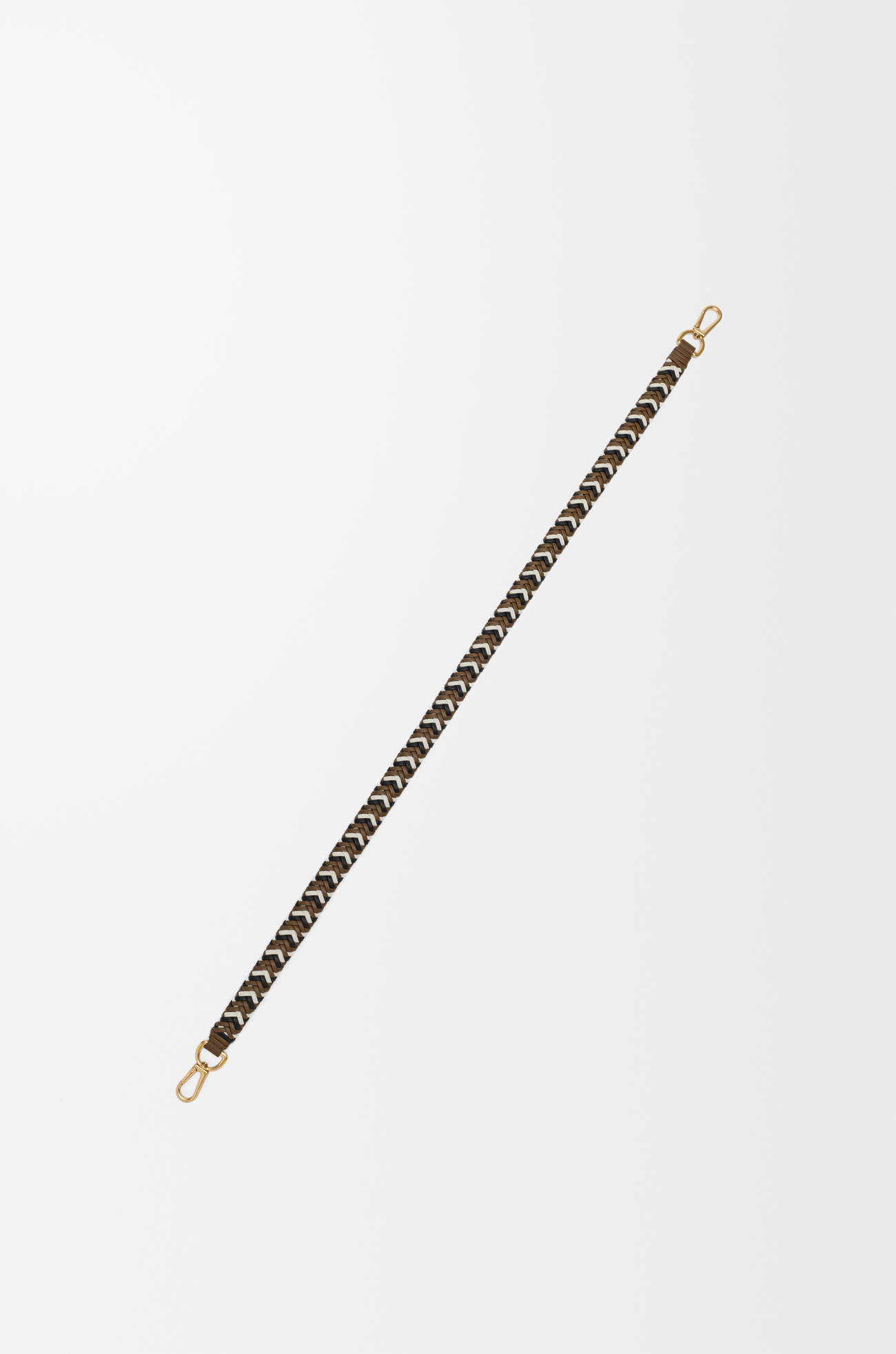LOEWE Woven strap in leather Brown/White