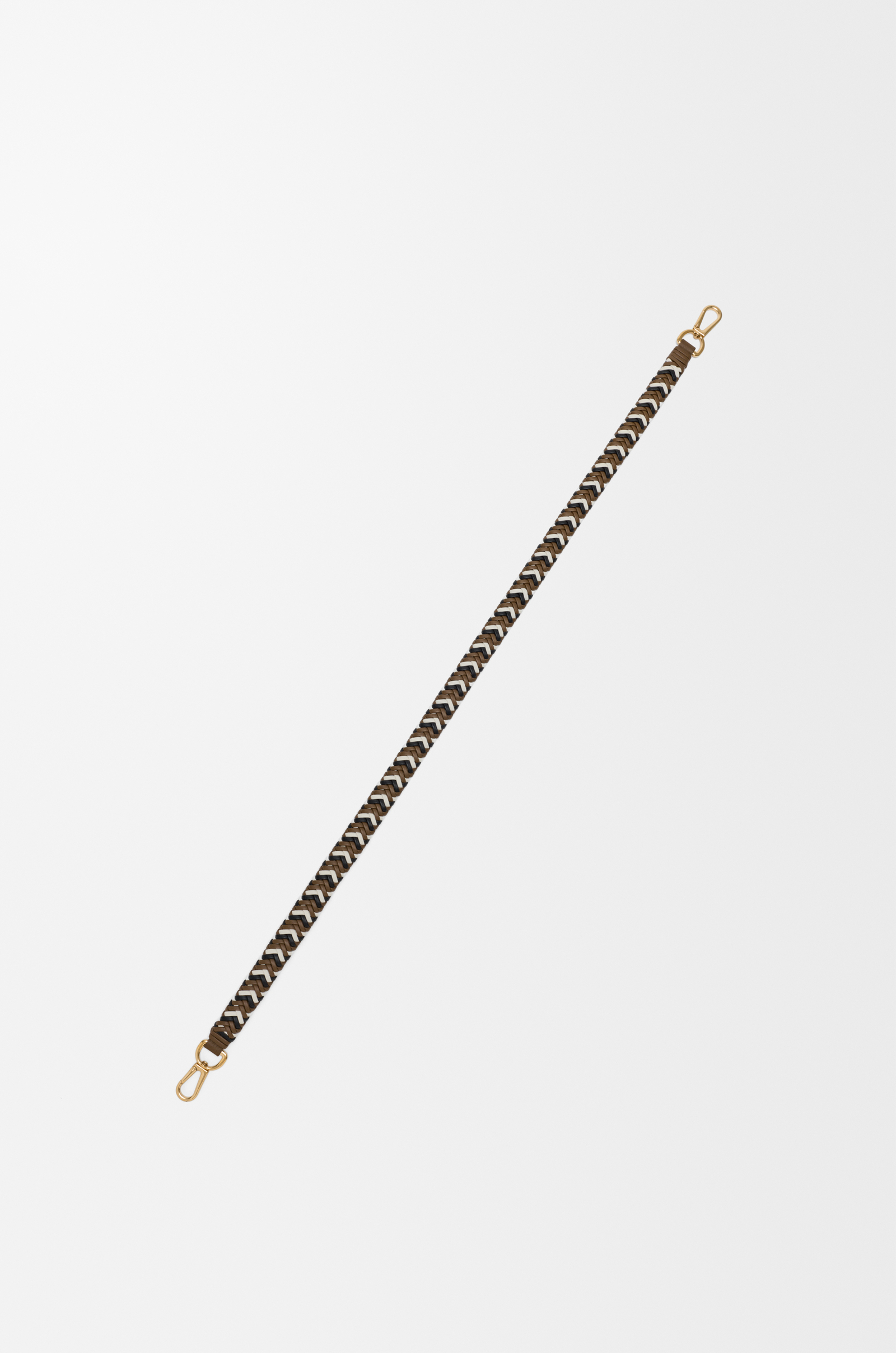 LOEWE Woven strap in leather Brown/White