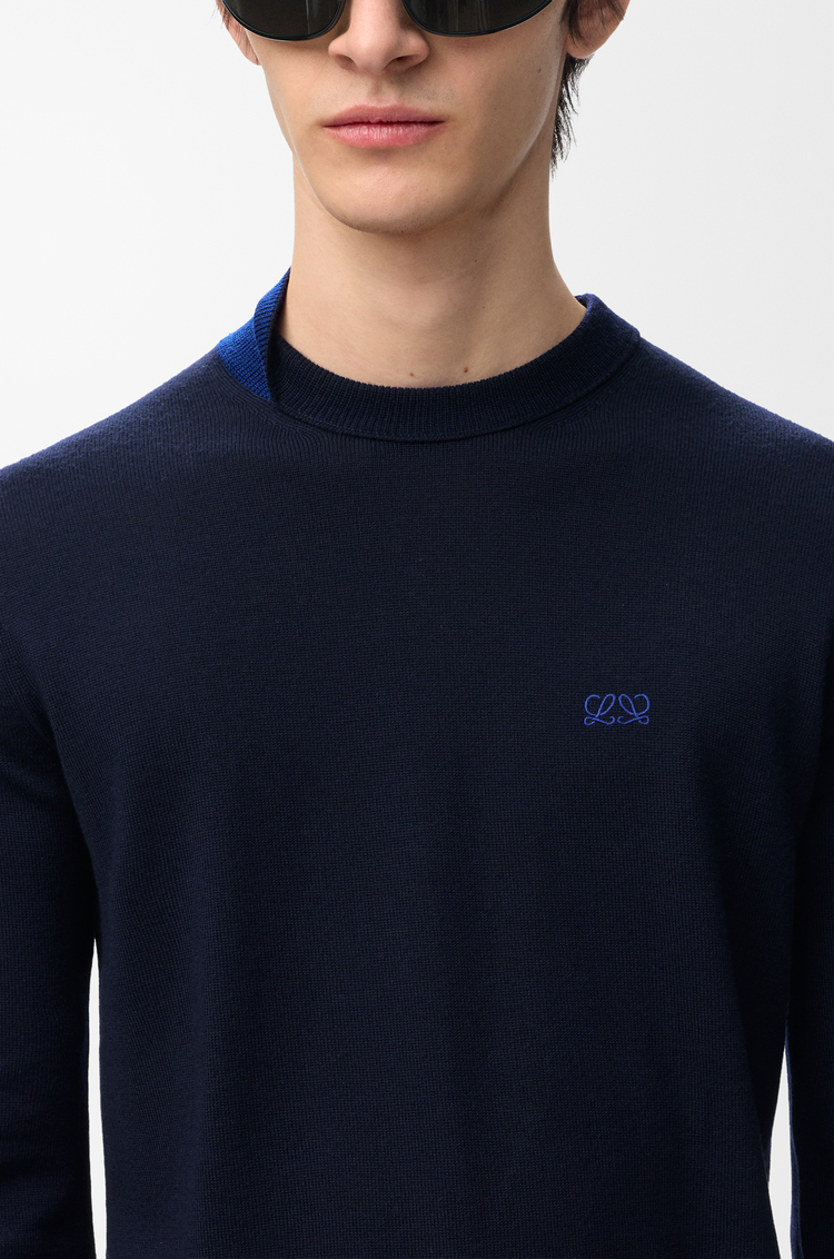 LOEWE Sweater in merino wool Navy/Blue