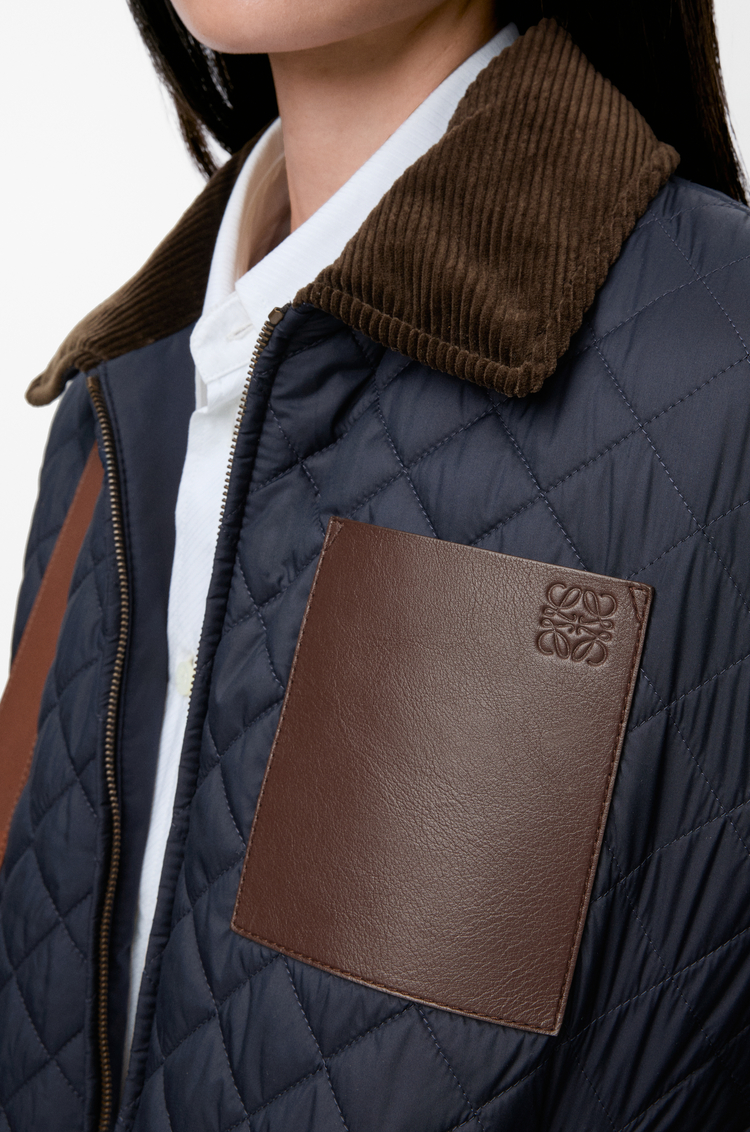LOEWE Veste courte en tissu technique Bleu Marine Foncé