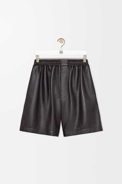 LOEWE Shorts in nappa lambskin Dark Brown