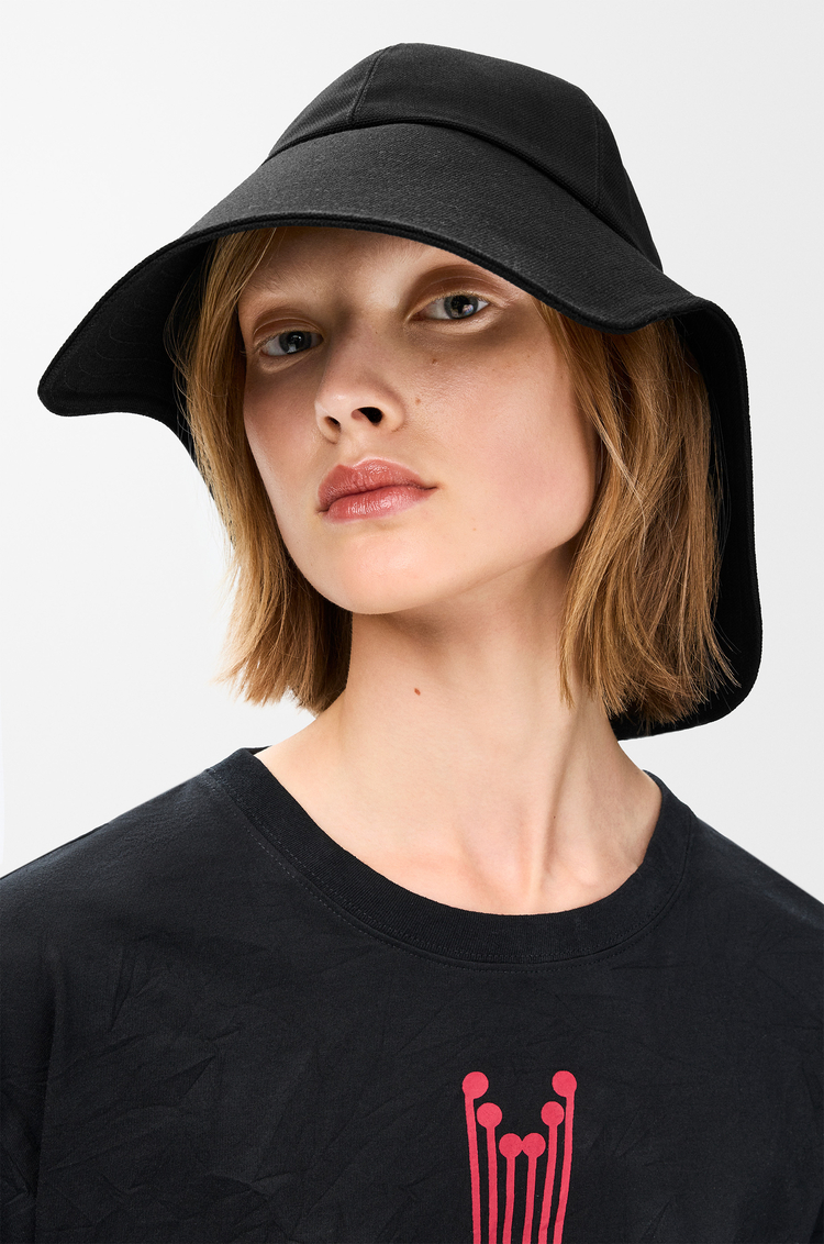LOEWE Cappello da escursionismo in tela Nero