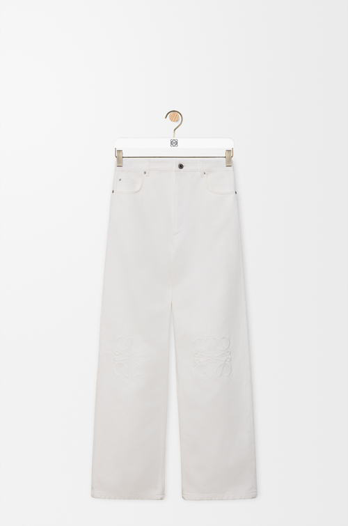 LOEWE Jeans baggy Anagram in denim Bianco