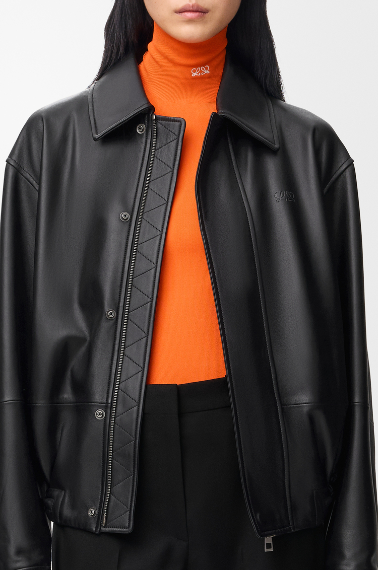 LOEWE Drawstring jacket in nappa lambskin Black