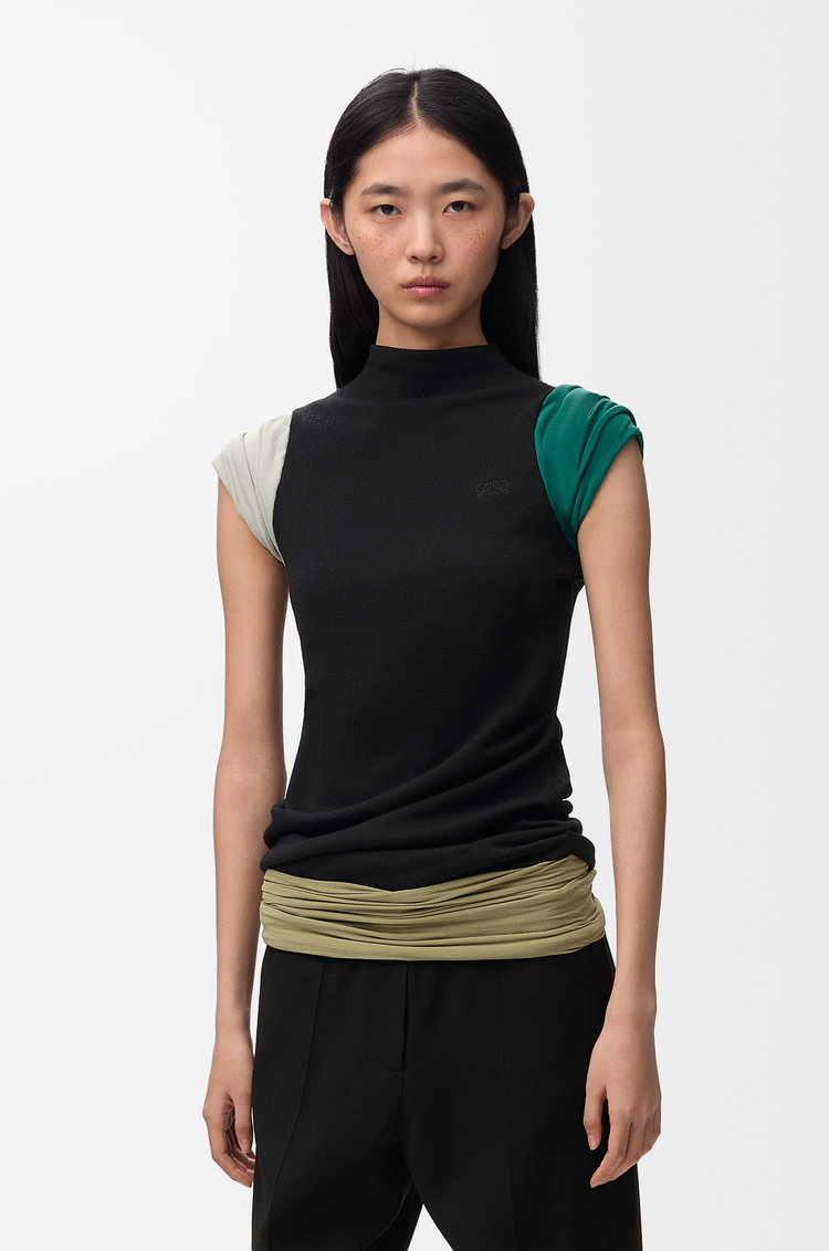 LOEWE Top in wool Black/Multicolor