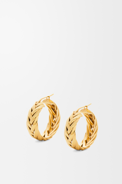 LOEWE Braided hoop earrings in sterling silver Gold
