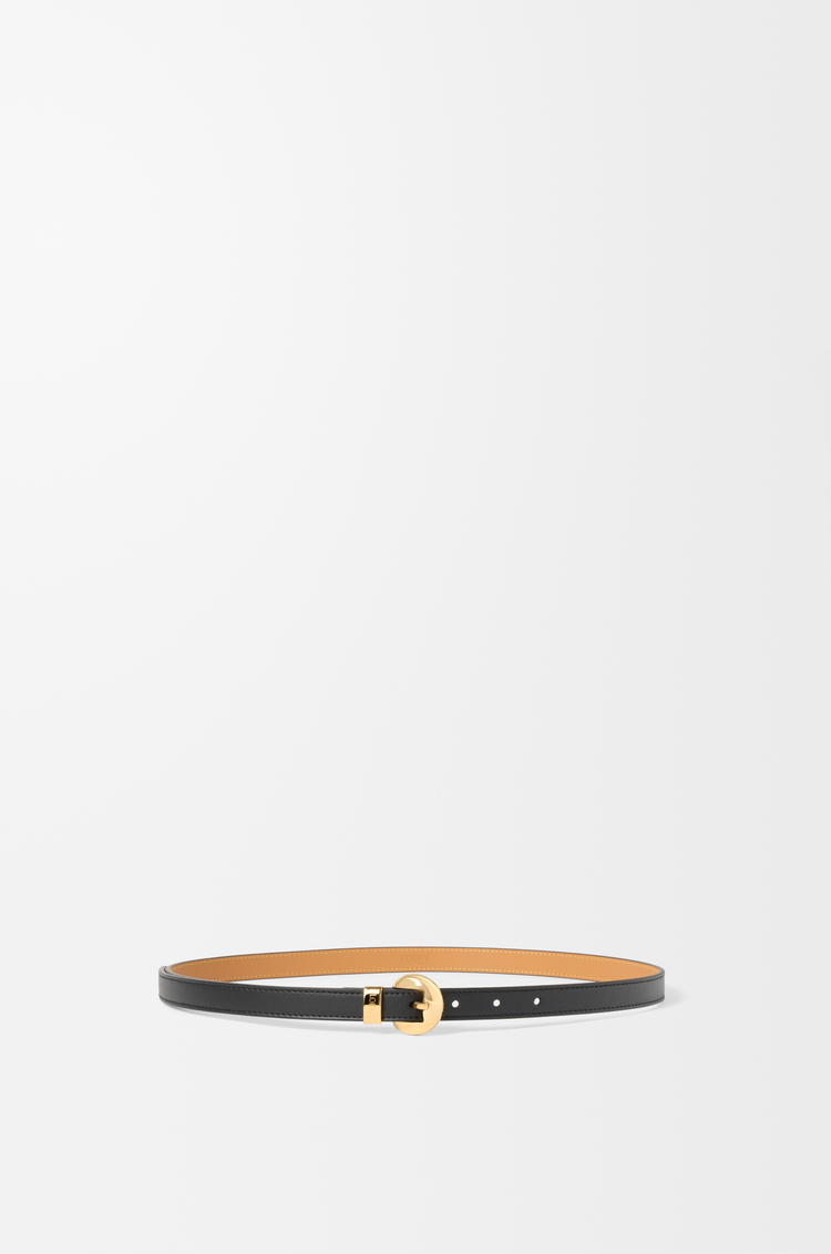 LOEWE Cinturón Pebble en piel de ternera lisa Negro/Dorado