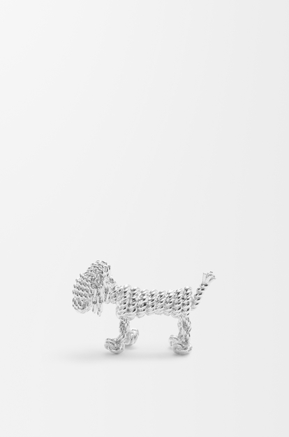 LOEWE Sausage dog brooch Silver