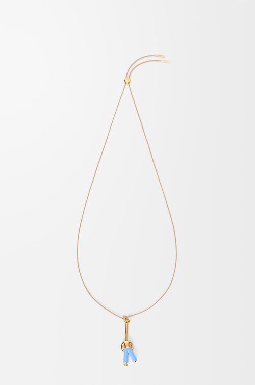 LOEWE Collana Standing Acrobat in argento sterling e smalto Oro/Blu